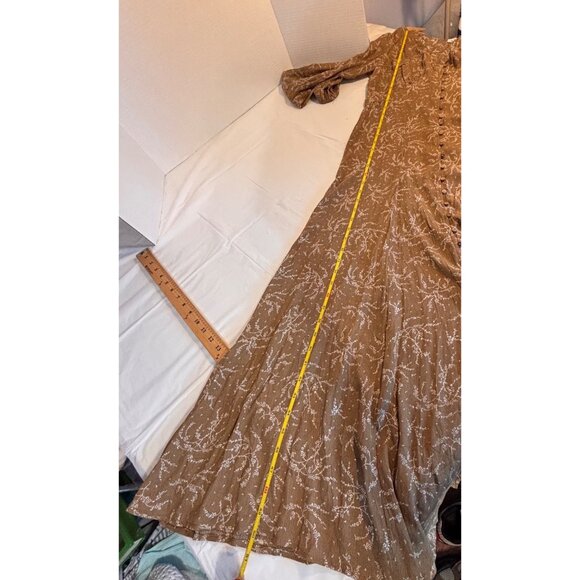 In Loom Floral-Print Button-Front Maxi Dress Boho Cottagecore Peasant Women’s L - Picture 12 of 15